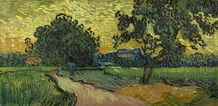 Landscape at Twilight, from 1890 Painting by Vincent van Gogh