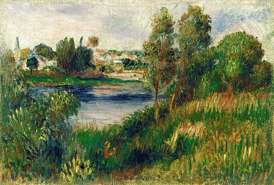 Landscape at Vetheuil Painting by Auguste Renoir