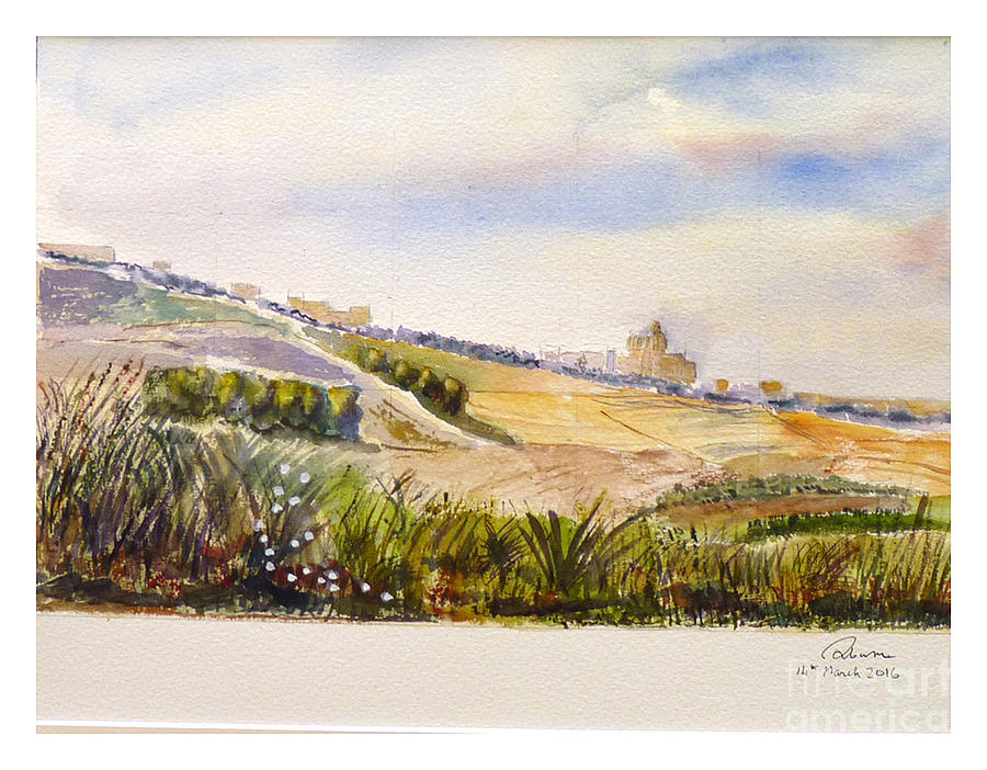 Landscape Gozo Painting by Godwin Cassar