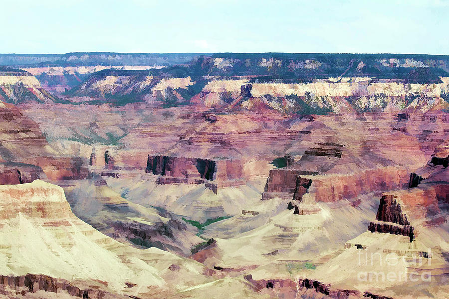 Grand Canyon National Park Photograph - Landscape Grand Canyon Paint  by Chuck Kuhn