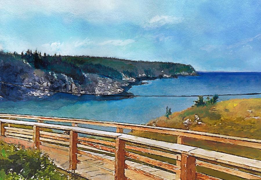 Grand Manan Mixed Media - landscape in Grand Manan, Canada by Bakke and Schweizer Paintings
