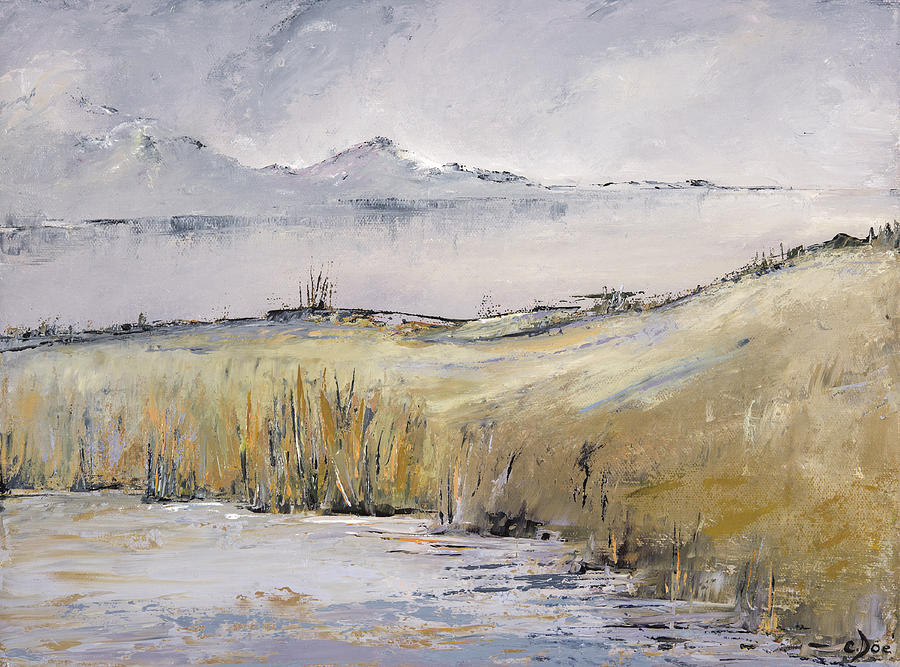 Landscape Painting - Landscape in Gray by Carolyn Doe