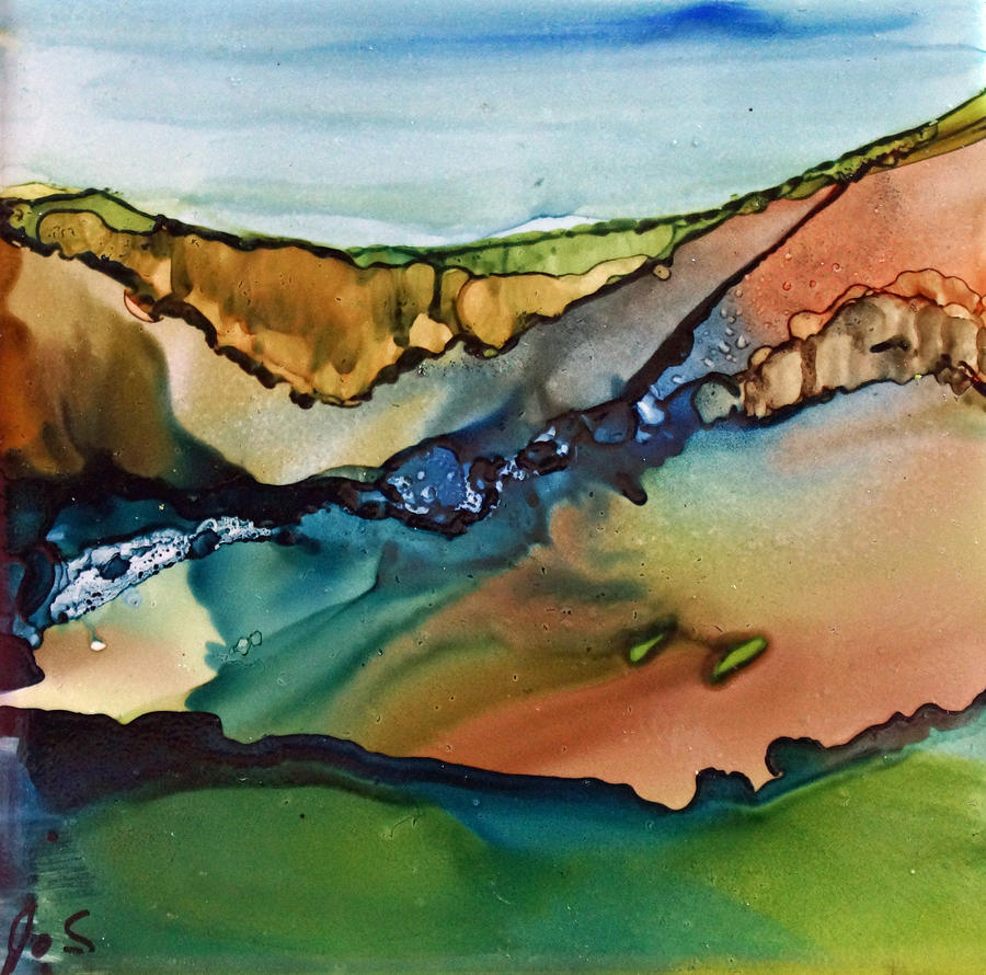 Landscape in Ink Painting by Jo Smoley