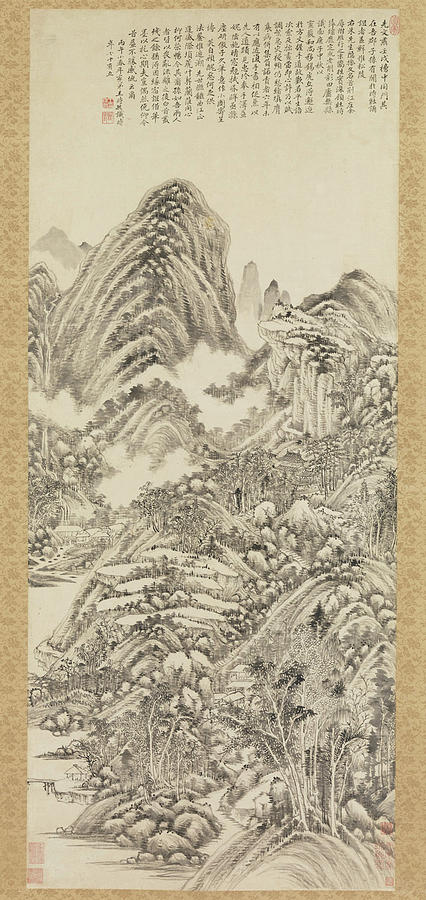 Landscape in the style of Huang Gongwang Painting by MotionAge Designs