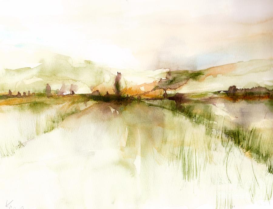 Landscape in watercolor Painting by Karina Plachetka