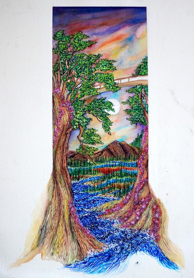 Asian Mixed Media - Landscape by Joseph Lawrence Vasile Asian Mixed Media - Landscape by Joseph Lawrence Vasile