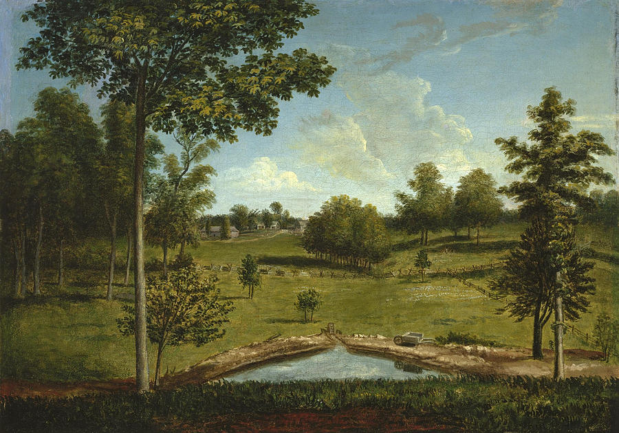 Landscape Looking Toward Sellers Hall from Mill Bank Painting by Charles Willson Peale