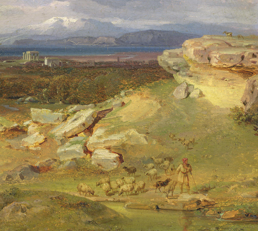 Greek Painting - Landscape near Corinth by Carl Rottmann