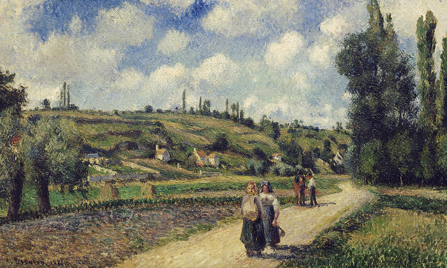 Landscape near Pontoise Painting by Camille Pissarro