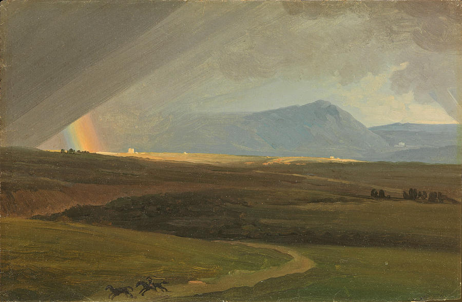 Landscape near Rome during a Storm Painting by Simon Denis