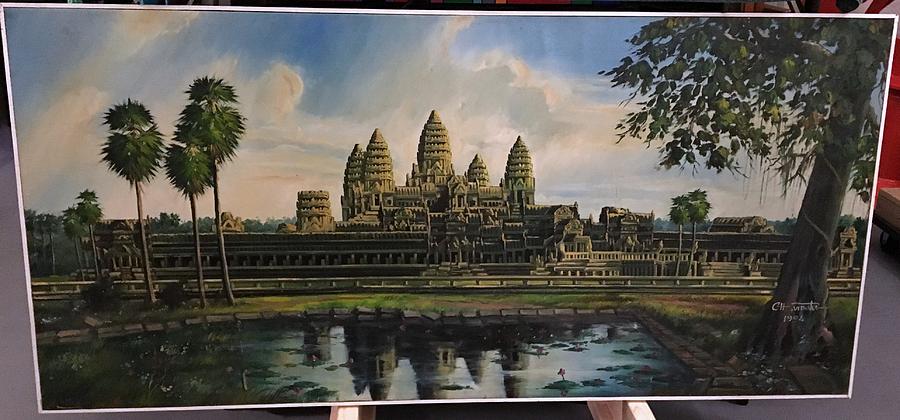 Landscape of Angkor Wat Painting by C H Vithaha