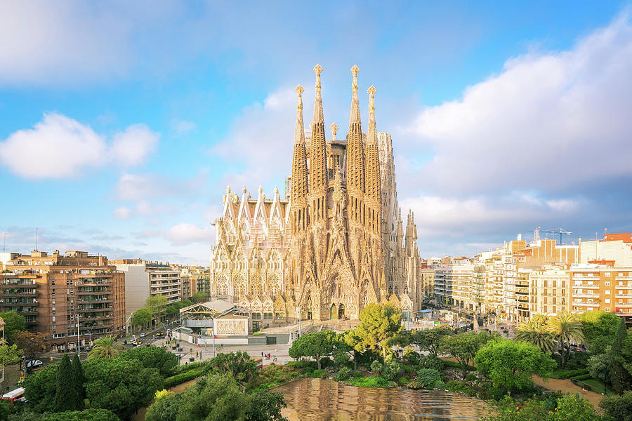 Landscape of Barcelona city from the roof top of hotal Photograph by
