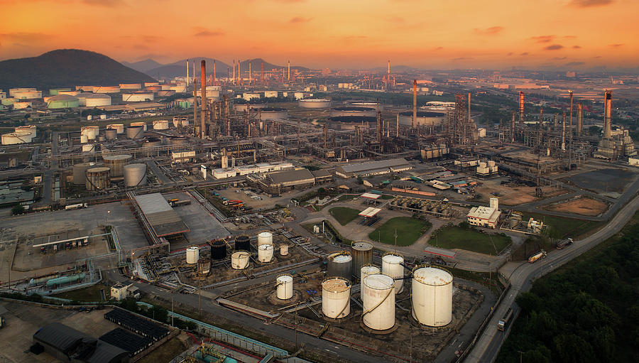 Landscape Of Oil Refiery Plant Photograph by Anek Suwannaphoom