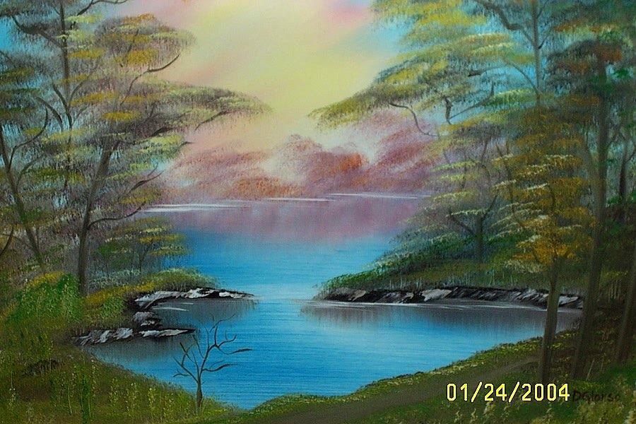 Landscape Pond Painting by Dean Glorso