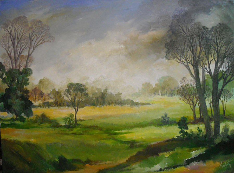 Landscape Painting by Rabi narayan Rath | Fine Art America