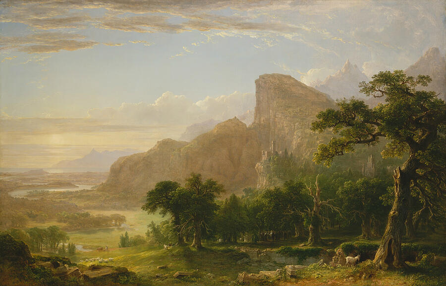 Landscape Scene from Thanatopsis, from 1850 Painting by Asher Brown Durand