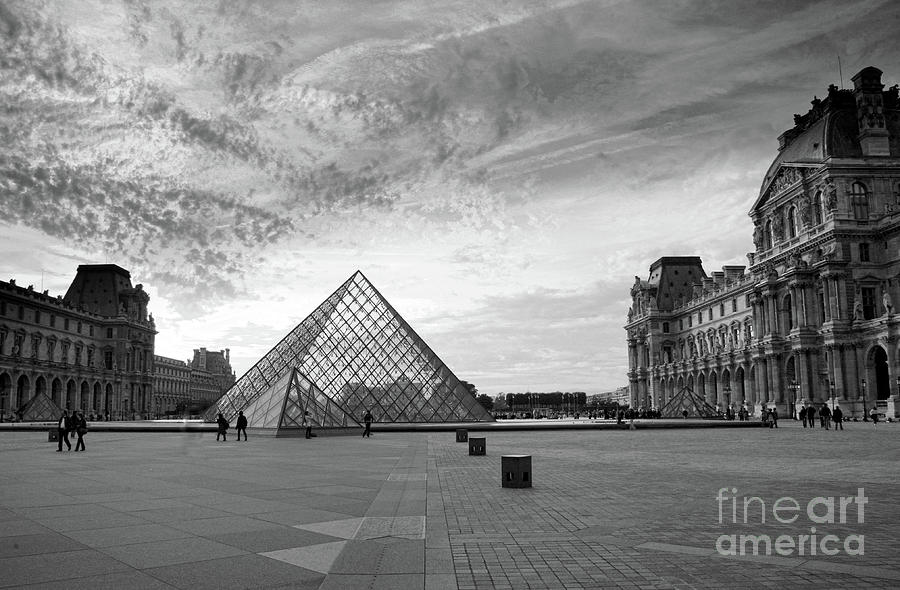 Landscape The Louvre Black  Photograph by Chuck Kuhn