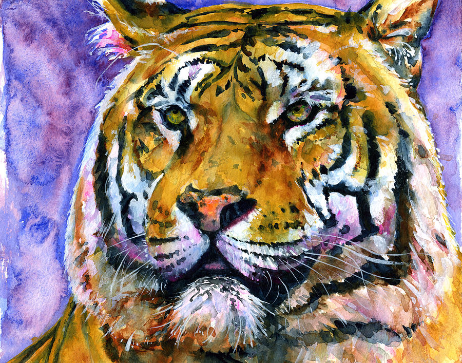Landscape Tiger Painting by John D Benson