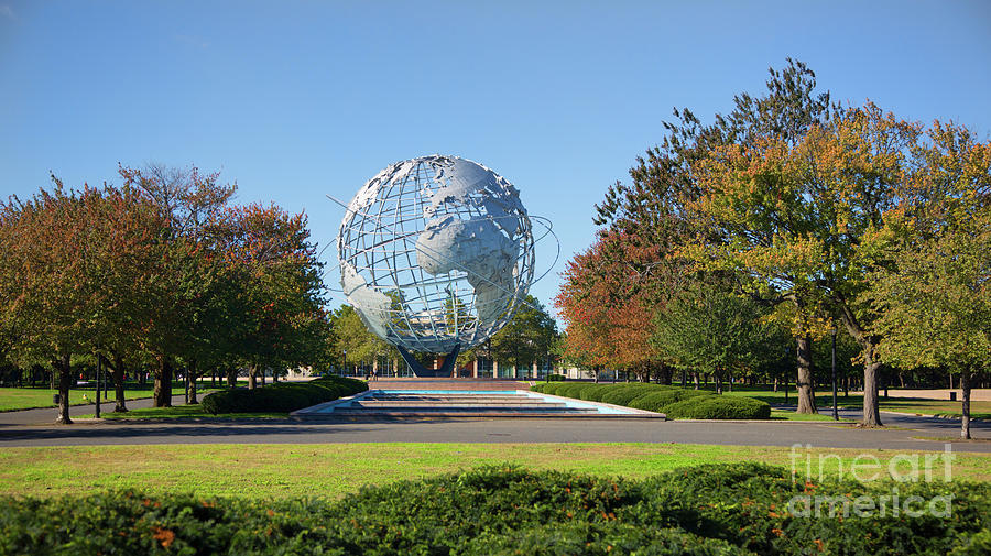 Landscape Unisphere Flushing Meadows NY Photograph by Chuck Kuhn