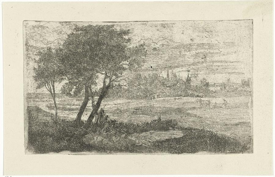 landscape with a plowman painting