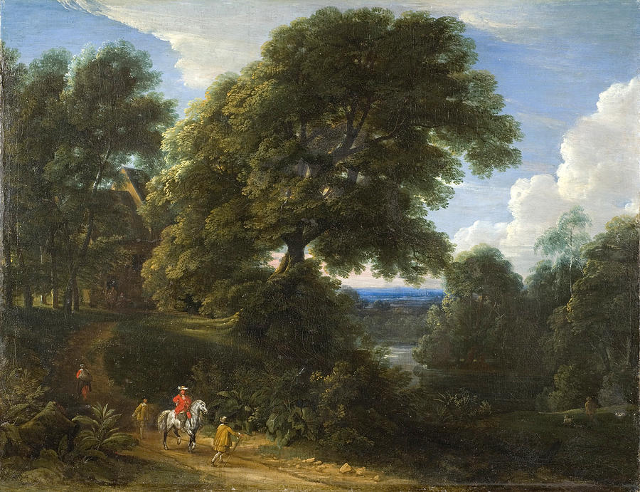 Landscape with a Rider in Red Painting by Jacques dArthois