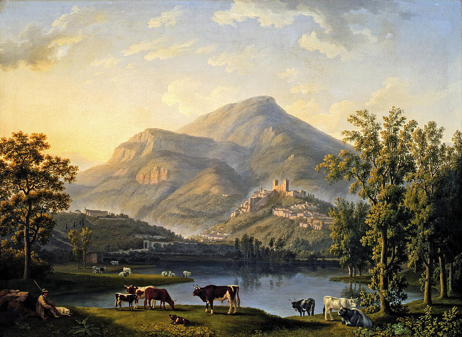 Landscape with a View of Itri Painting by Jacob Philipp Hackert