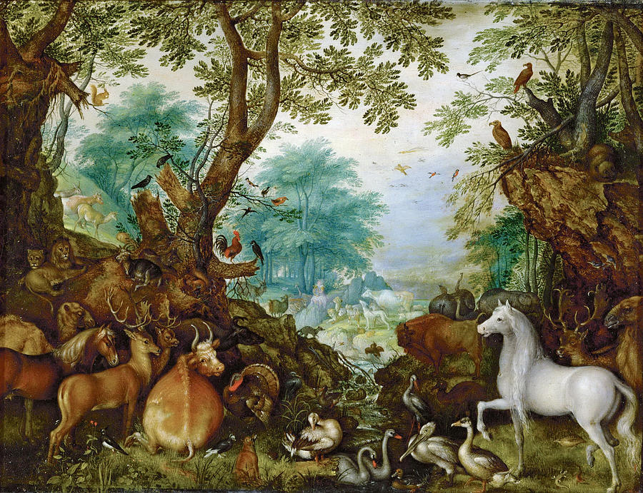 Landscape with Animals and Orpheus Painting by Roelandt Savery - Fine ...