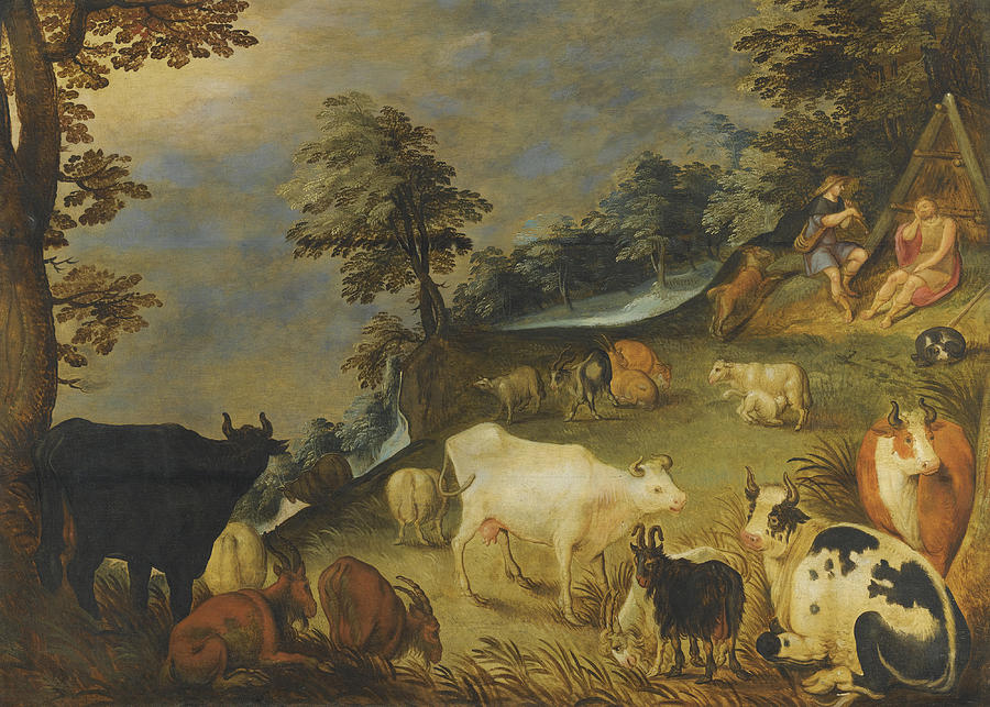Landscape with Animals Painting by Follower of Jacob Savery