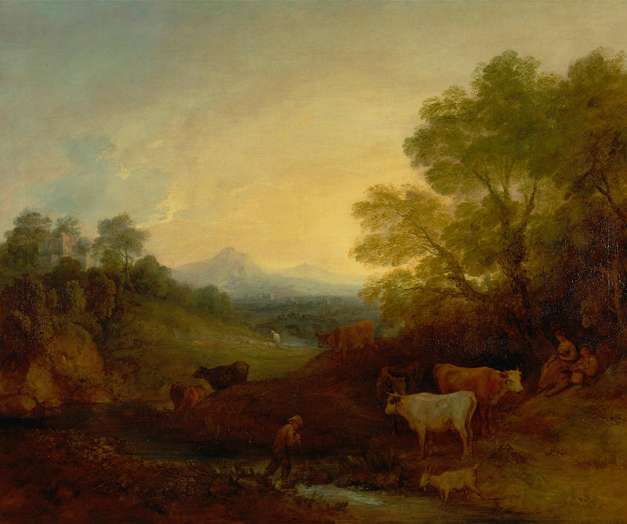 Landscape with Cattle Painting by Thomas Gainsborough