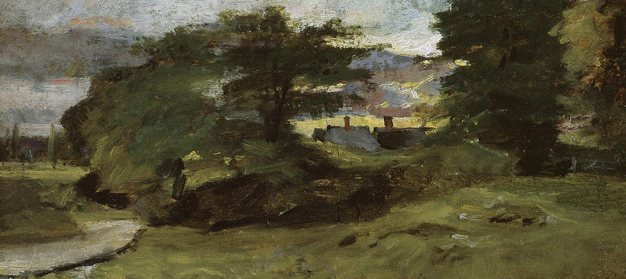 Cottage Painting - Landscape with Cottages by John Constable