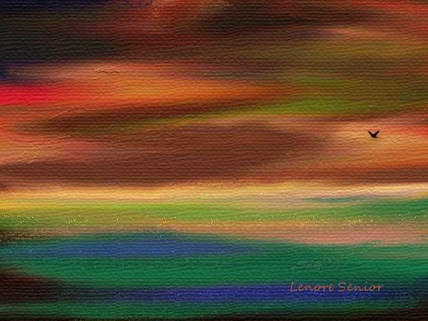 Landscape with Crow Painting by Lenore Senior