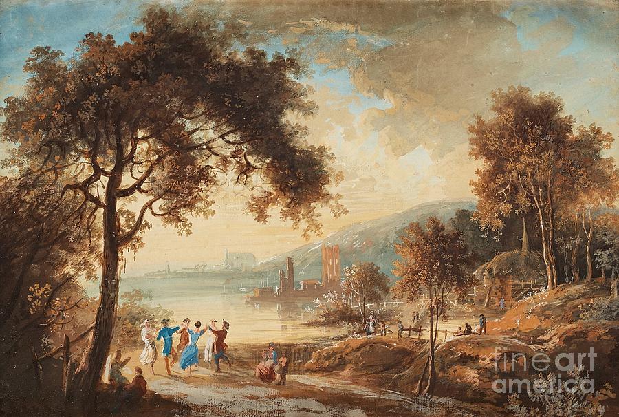Landscape With Dancing Figures Painting