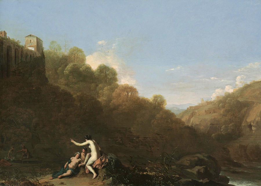 Landscape with Diana and the Nymphs Painting by Cornelis van Poelenburgh