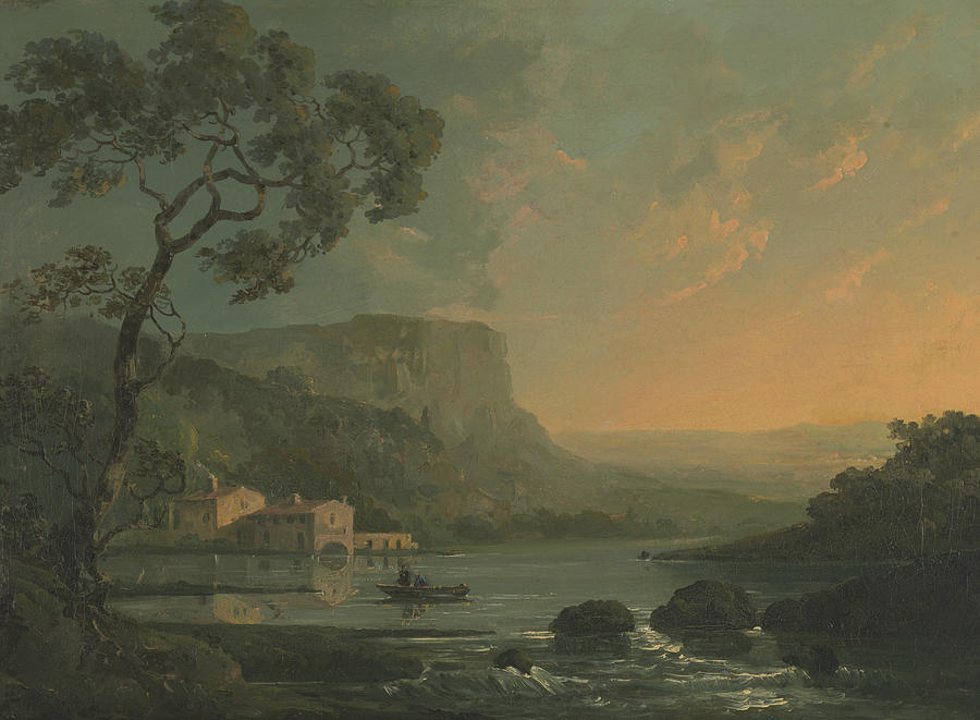 Landscape with Fishermen on a Lake Painting by William Hodges
