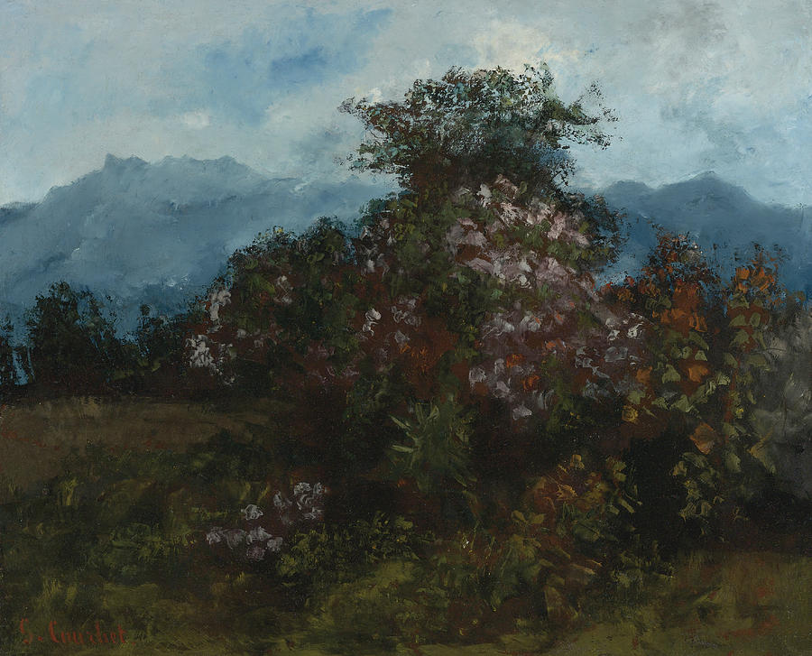 Landscape with Flowery Massiv Painting by Gustave Courbet