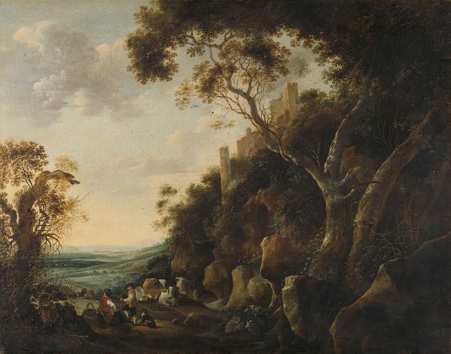 Landscape with Herdsmen, Gijsbert Gillisz. de Hondecoeter, 1652 ...