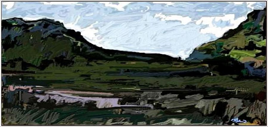 Landscape Digital Art - Landscape with hills LWH2 by Pemaro