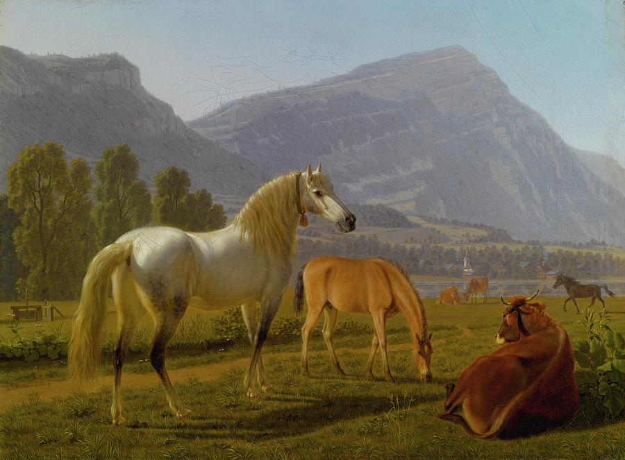 horse scenery painting