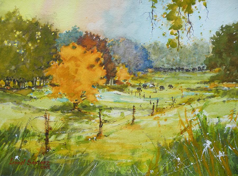 Landscape With Livestock Painting by Lionel Sanchez - Fine Art America