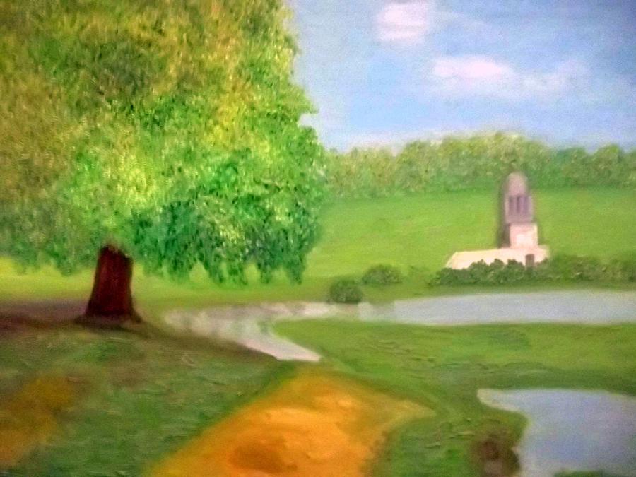 Landscape With Luxuriant Tree And Folly Painting by Peter Gartner