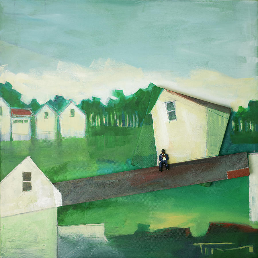 Landscape with Man on Lath Painting by Tim Nyberg