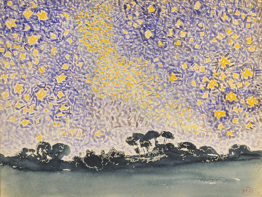 Landscape with Stars Painting by Henri-Edmond Cross