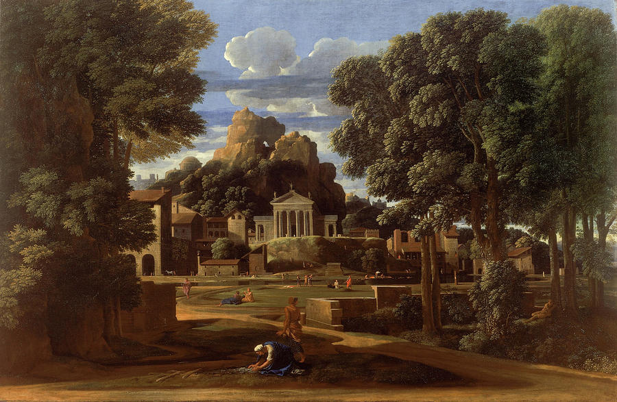 Nicolas Poussin Painting - Landscape with the Ashes of Phocion by Nicolas Poussin