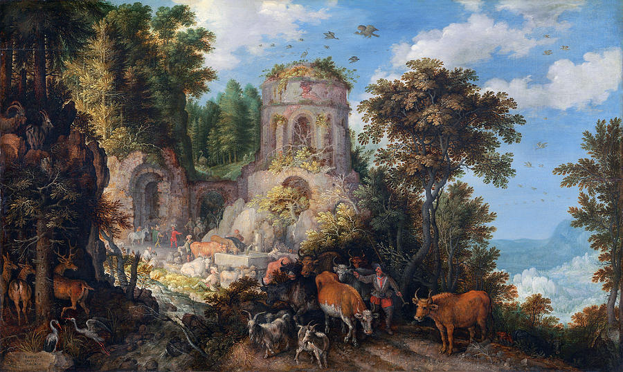  Landscape with the Flight into Egypt Painting by Roelandt Savery