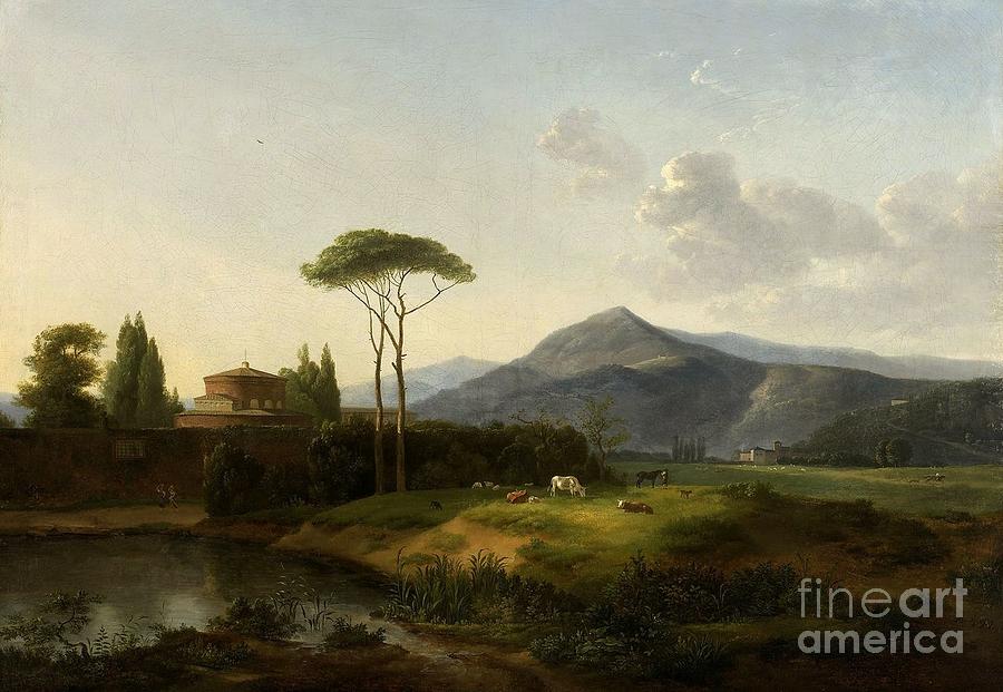 Landscape with the hills of Monte Painting by MotionAge Designs