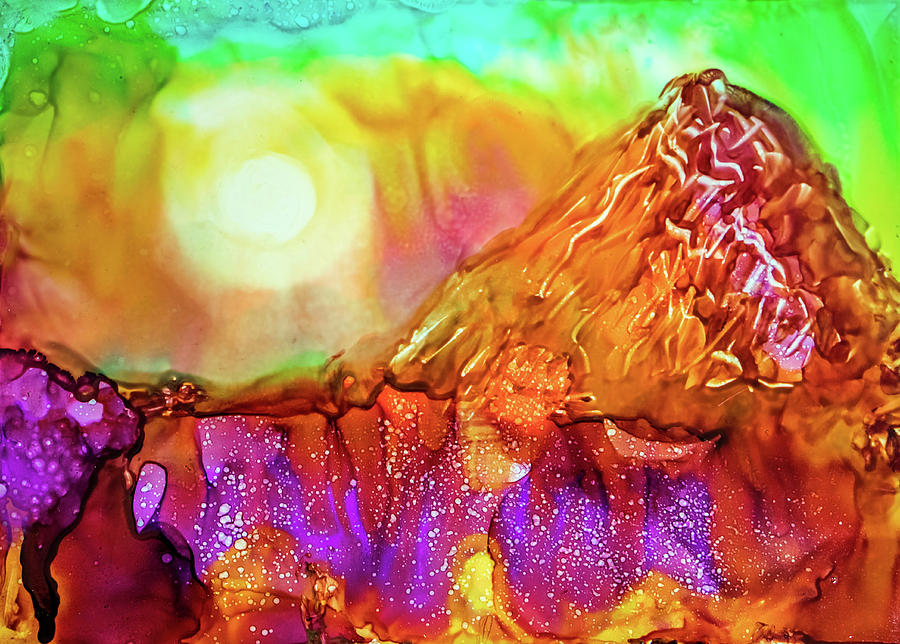 Landscape with the Mountain Mixed Media by Lilia S