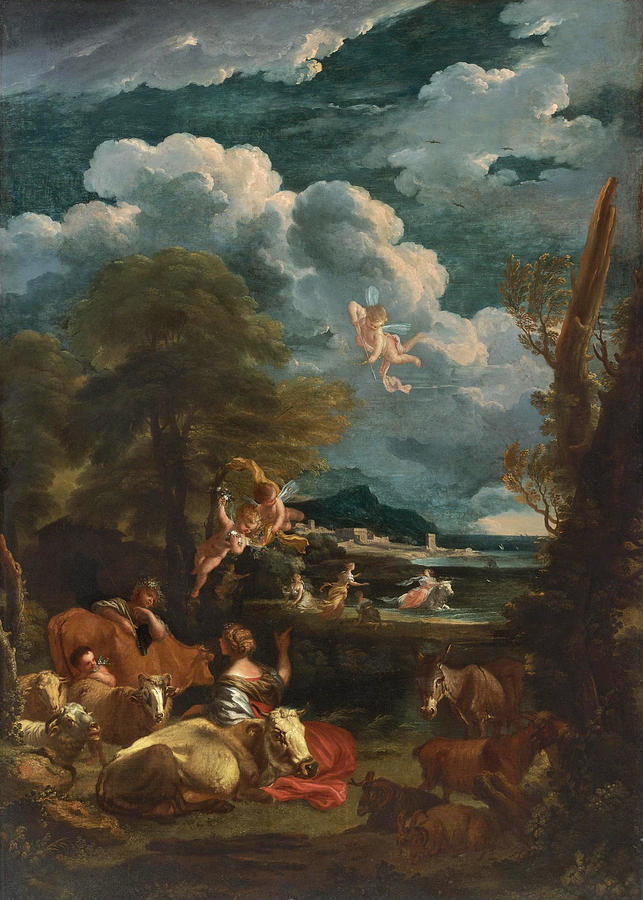 Landscape with the Rape of Europa Painting by Pieter Mulier the Younger