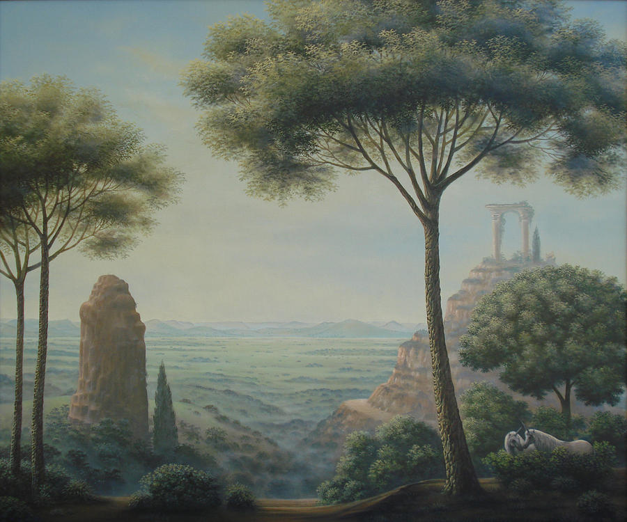 Tree Painting - Landscape With Unicorns by Tuco Amalfi