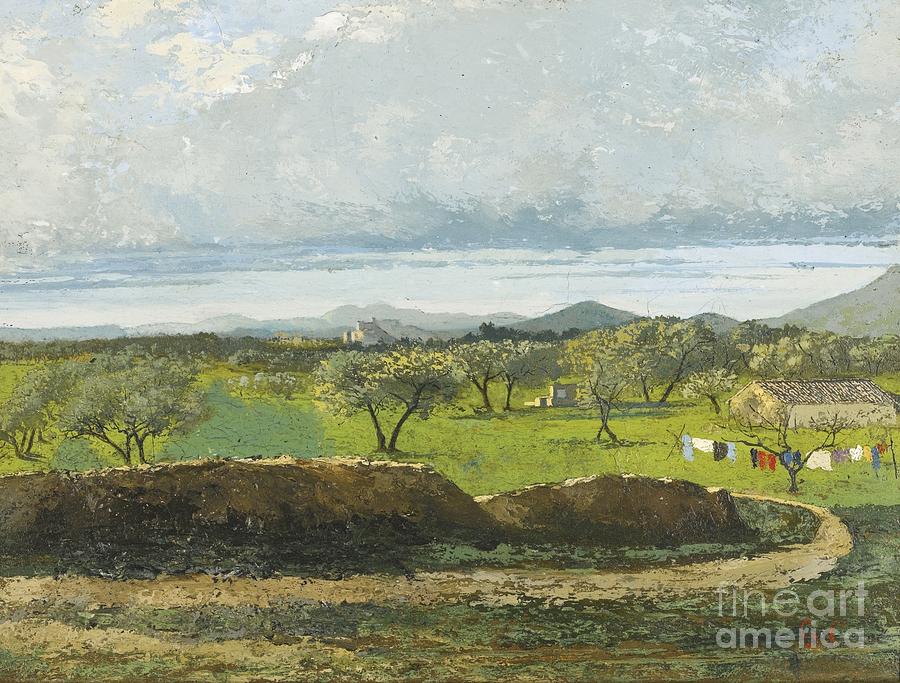 Forest Painting - Landscape with Wall and Orchard by MotionAge Designs Forest Painting - Landscape with Wall and Orchard by MotionAge Designs