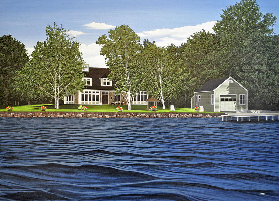 Langer Summer Home Lake Simcoe Painting by Kenneth M Kirsch